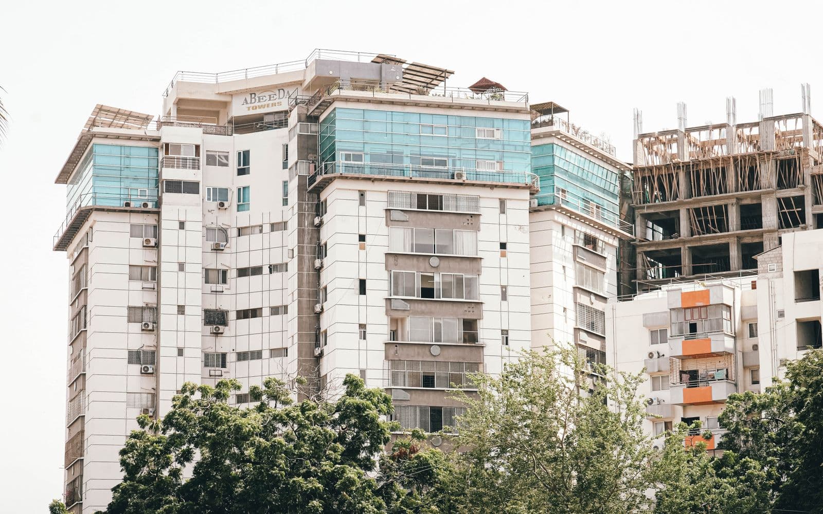 Modern high-rise office building in Karachi, Pakistan